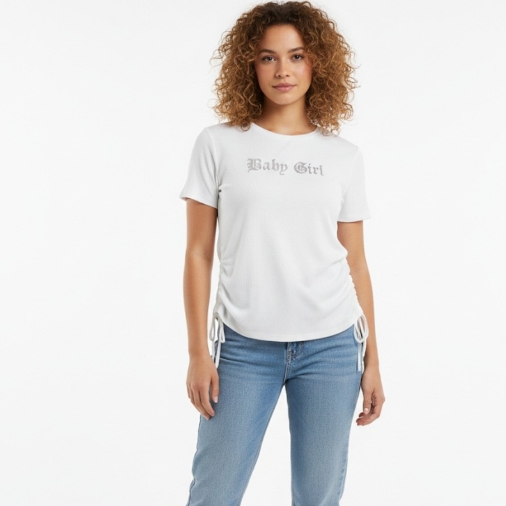 White Blouse size XXL (19) "Baby Girl"